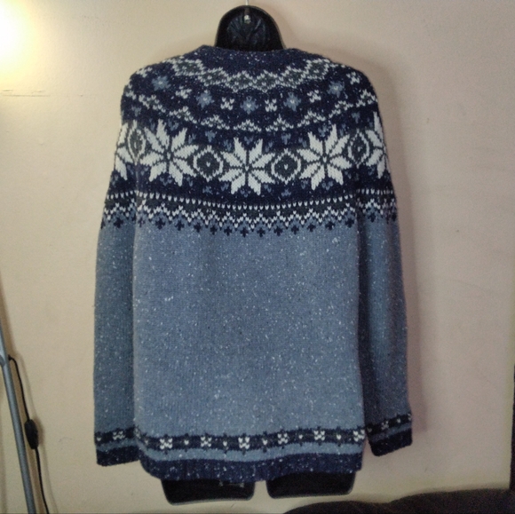 Eddie Bauer Fair Isle Wool Blend Cardigan Sweater Button Down Size M - Picture 7 of 14